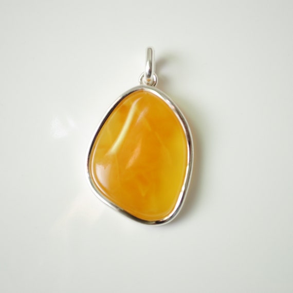 Sterling Silver Butterscotch Amber Pendant #11906