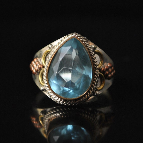 Sterling Silver Swiss Blue Topaz Ring Sz 9 #10353