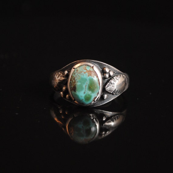 Sterling Silver Native American Turquoise Ring Sz 10.5 #13295