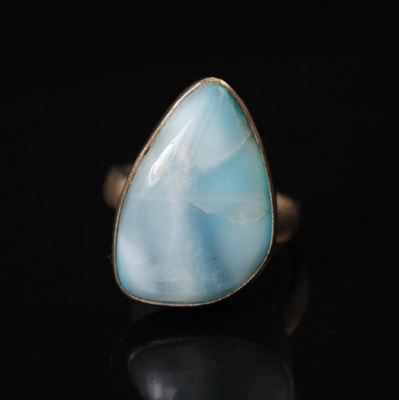 Sterling Silver Larimar Ring Sz 8 #11124