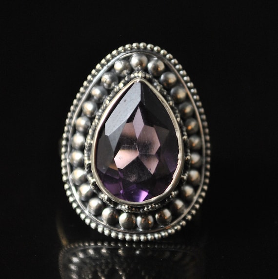 Sterling Silver Amethyst Ring Sz 5.5 #10354