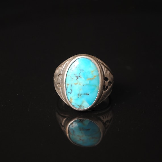 Sterling Silver Native American Turquoise Ring Sz 10 #13285
