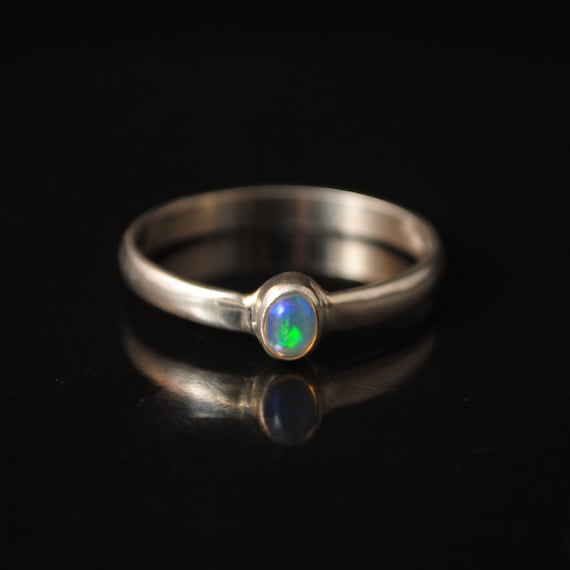 Sterling Silver Ethiopian Opal Ring Sz 12.5 #11217