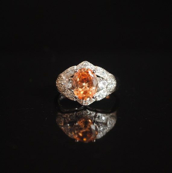 Sterling Silver Sapphire Topaz Ring Sz 8 #13302