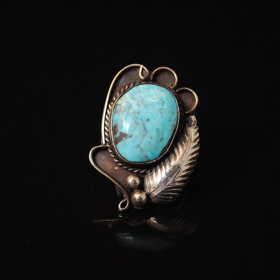 Sterling Silver Native American Turquoise Ring Sz 5.25 #13736
