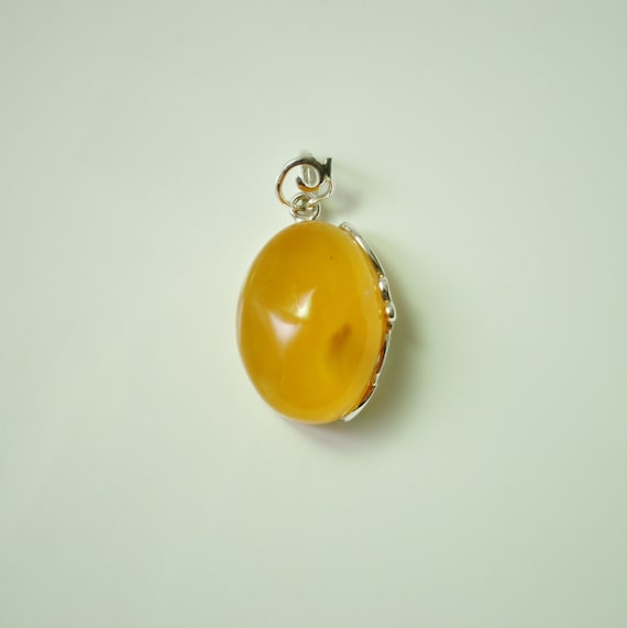 Sterling Silver Butterscotch Amber Pendant #11905