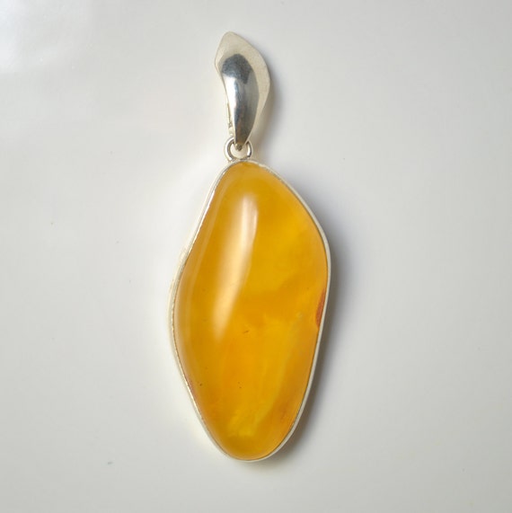Sterling Silver Butterscotch Amber Pendant #10474