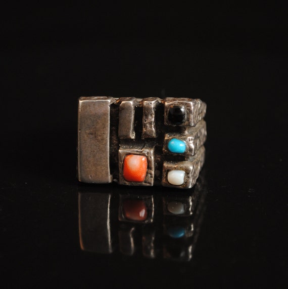 Sterling Silver Native American Navajo Turquoise Ring Sz 12 #12568