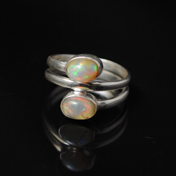 Sterling Silver Ethiopian Opal Ring Sz 7 #11216