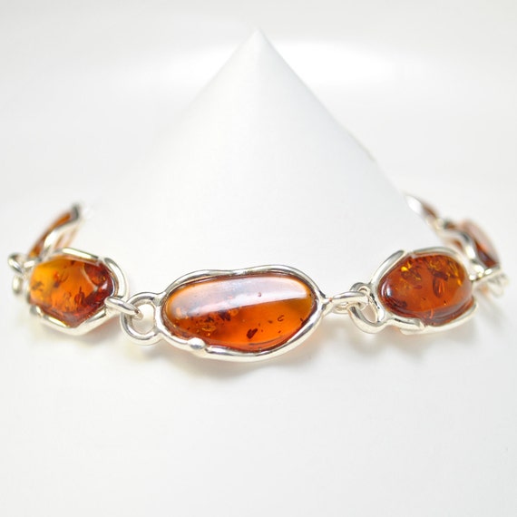 Sterling Silver Honey Amber Bracelet #10451