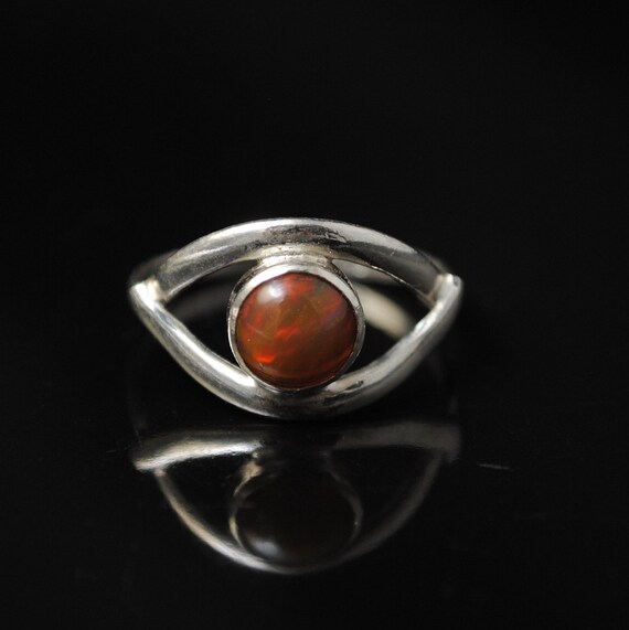 Sterling Silver Ethiopian Opal Ring Sz 8.5 #11175