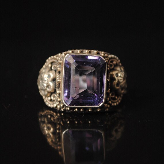 Sterling Silver Alexandrite Art Deco Ring Sz 7 #8580