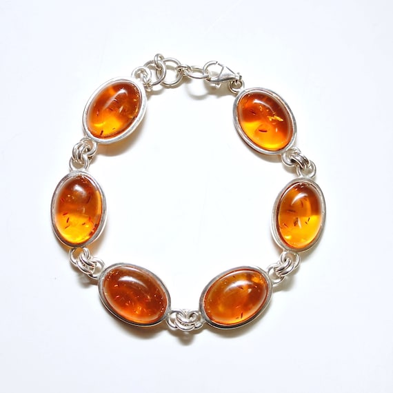 Sterling Silver Honey Amber Bracelet #10790