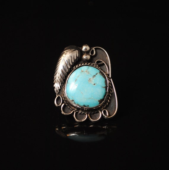 Sterling Silver Native American Turquoise Ring Sz 7 #13740