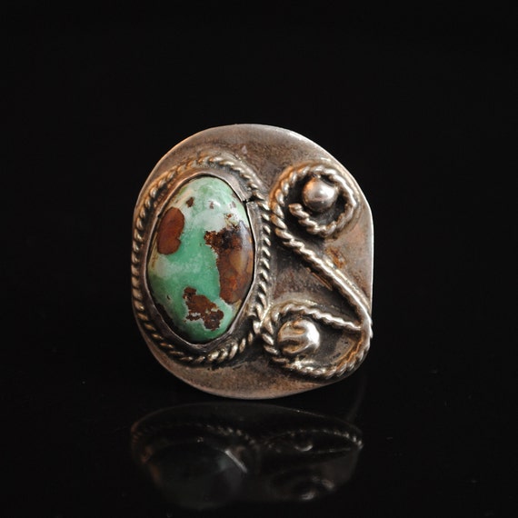 Sterling Silver Native American Navajo Turquoise Ring Sz 10 #13734