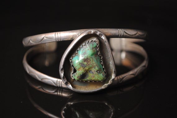 Native American Navajo 1 Stone Turquoise Cuff #13065
