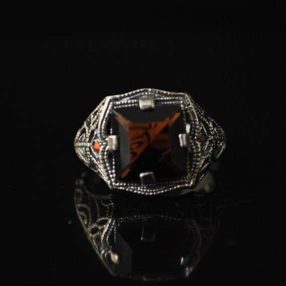 Sterling Silver Smoky Topaz Opal Ring Sz 6 #10322