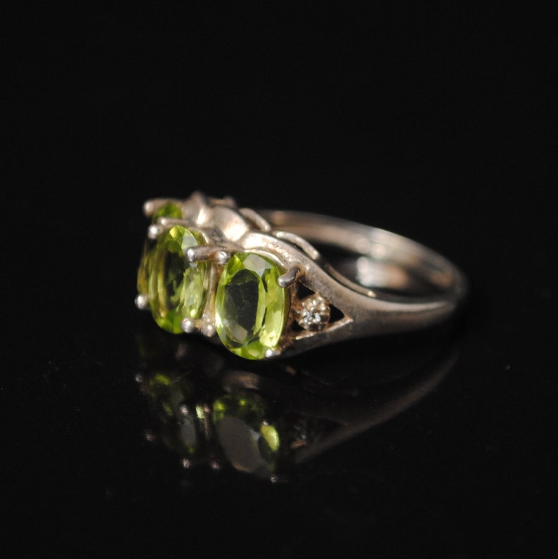 Sterling Silver Antique Style Art Deco Peridot Ring Sz 6 #6909