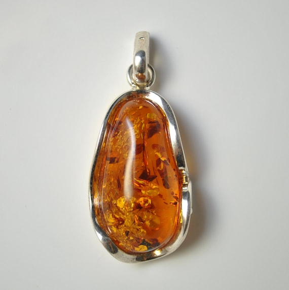 Sterling Silver Honey Amber Pendant #10467
