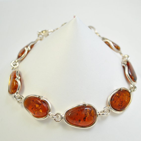 Sterling Silver Honey Amber Bracelet #10450