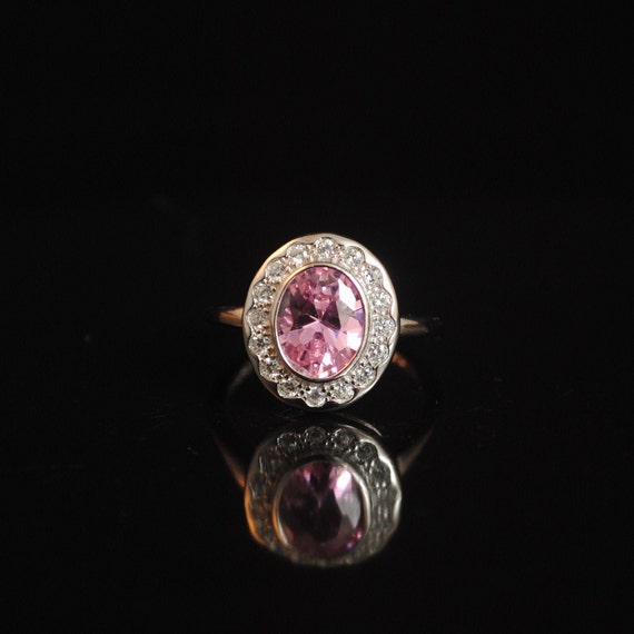 Sterling Silver Pink Sapphire Topaz Ring Sz 6 #13303