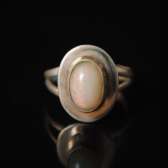 Sterling Silver Ethiopian Opal Ring Sz 8 #7500