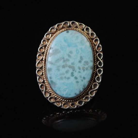 Sterling Silver Larimar Ring Sz 6 #5392