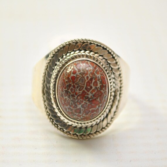 Sterling Silver Dinosaur Bone Ring Sz 9.5 #9265