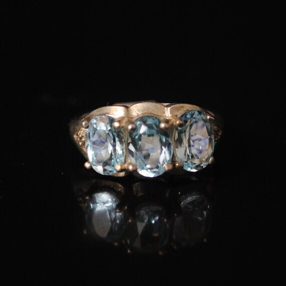 Sterling Silver Aquamarine Peridot Art Deco Ring Sz 6 # 8398