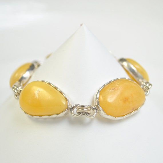 Sterling Silver Butterscotch Amber Bracelet #10457