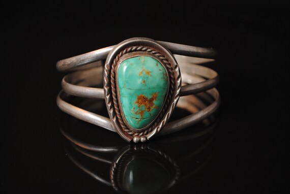 Native American Navajo 1 Stone Turquoise Cuff #13066
