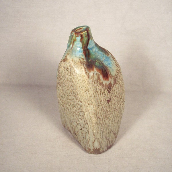 Ceramic Bud Vase Turquoise Drip Glazed Southwestern Style