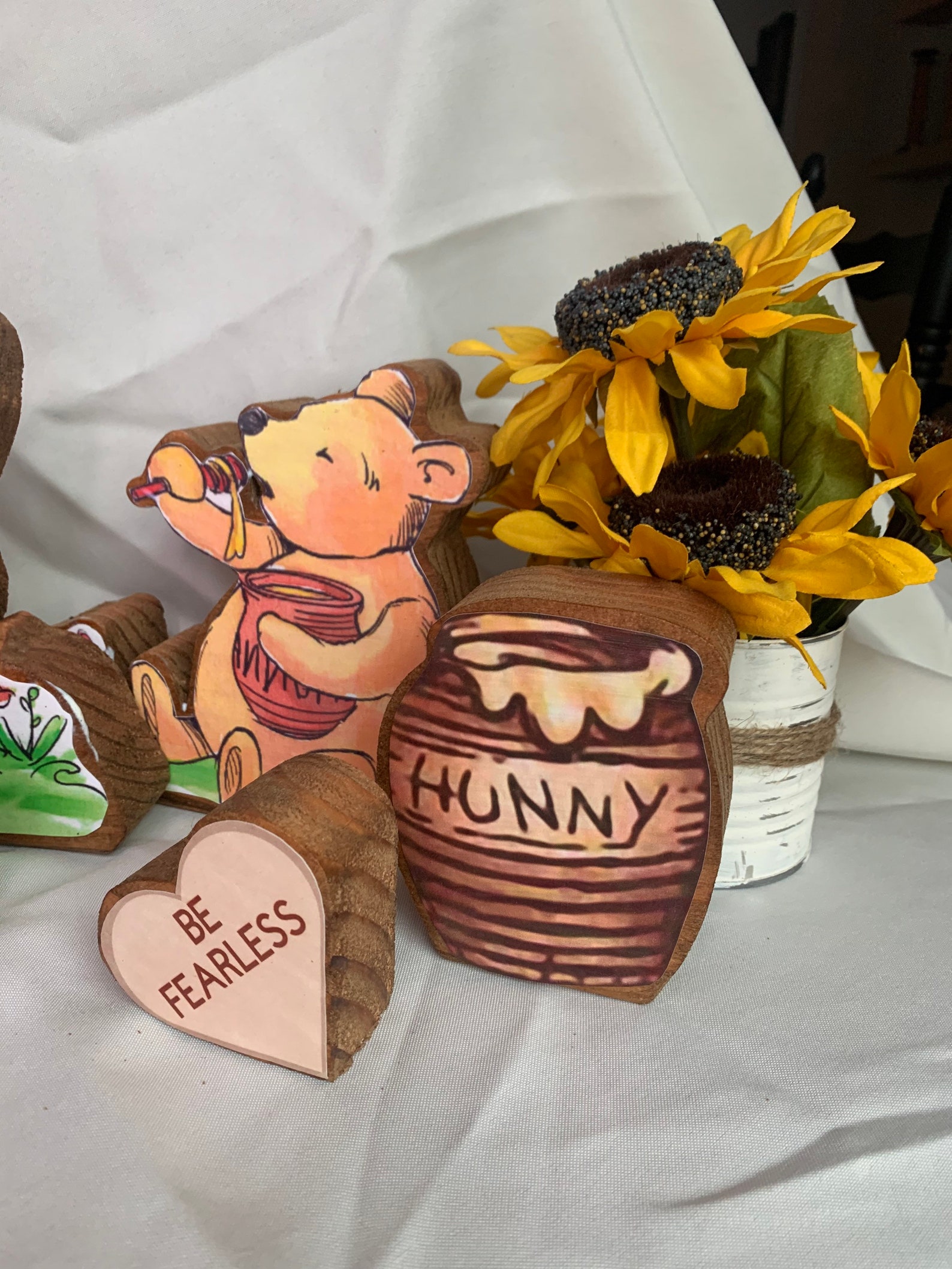 Classic Poohs & Honey Pot Handcrafted Wooden Centerpieces Etsy