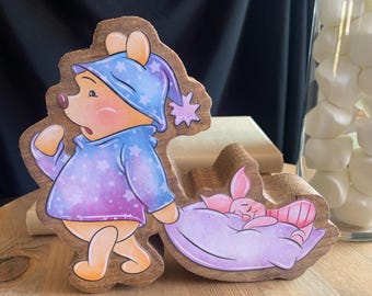 Dreamy Sleepy Time Winnie the Pooh Centerpieces Set of 6 wooden handmade  Pooh Tigger Piglet Eeyore for Baby Shower or First Birthday