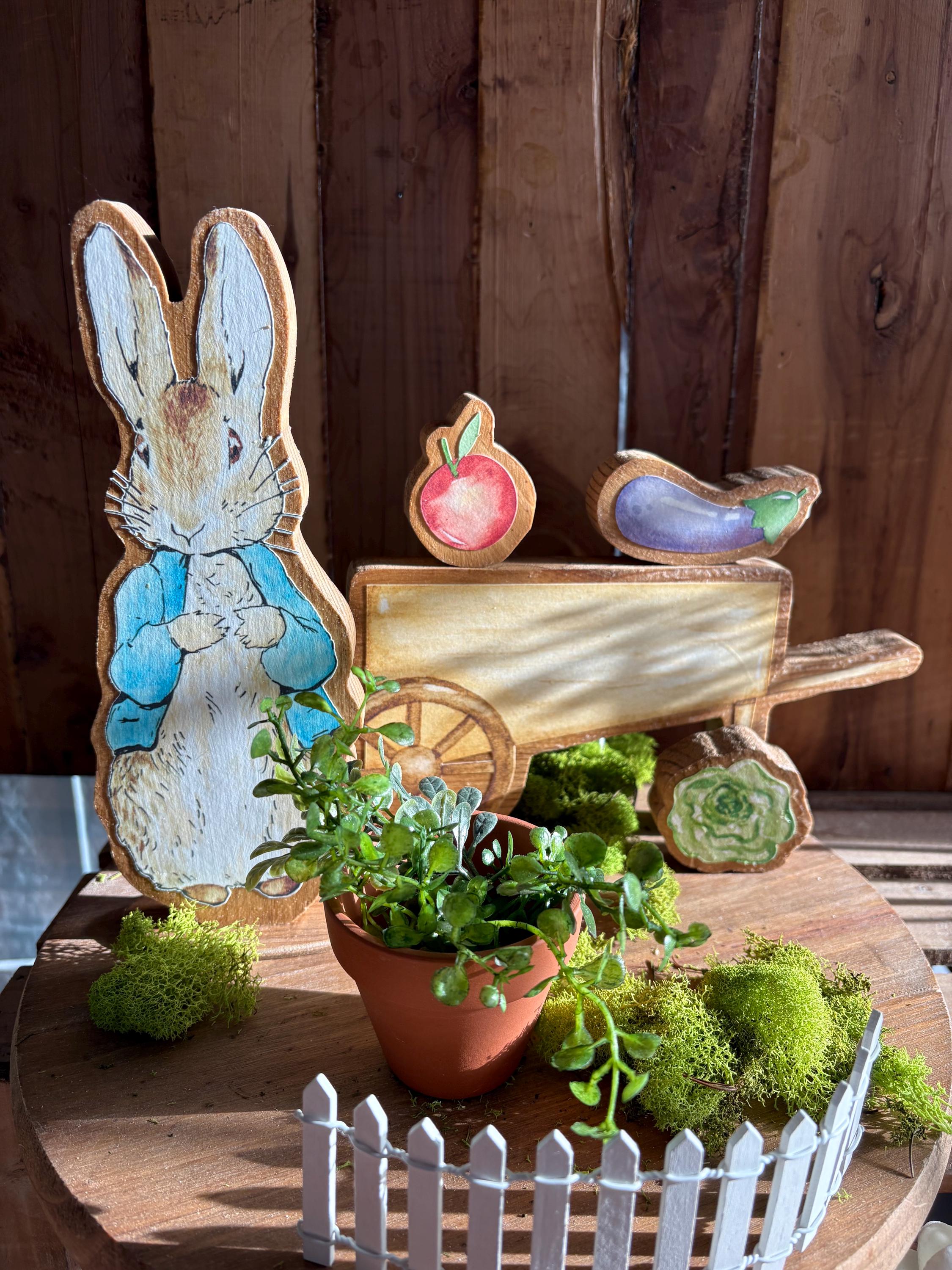 Handmade Wooden Double-sided Peter Rabbit Centerpiece - Etsy
