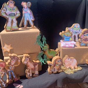 Buzz Lightyear Woody and all their Toy Story handmade wooden friends set of 12
