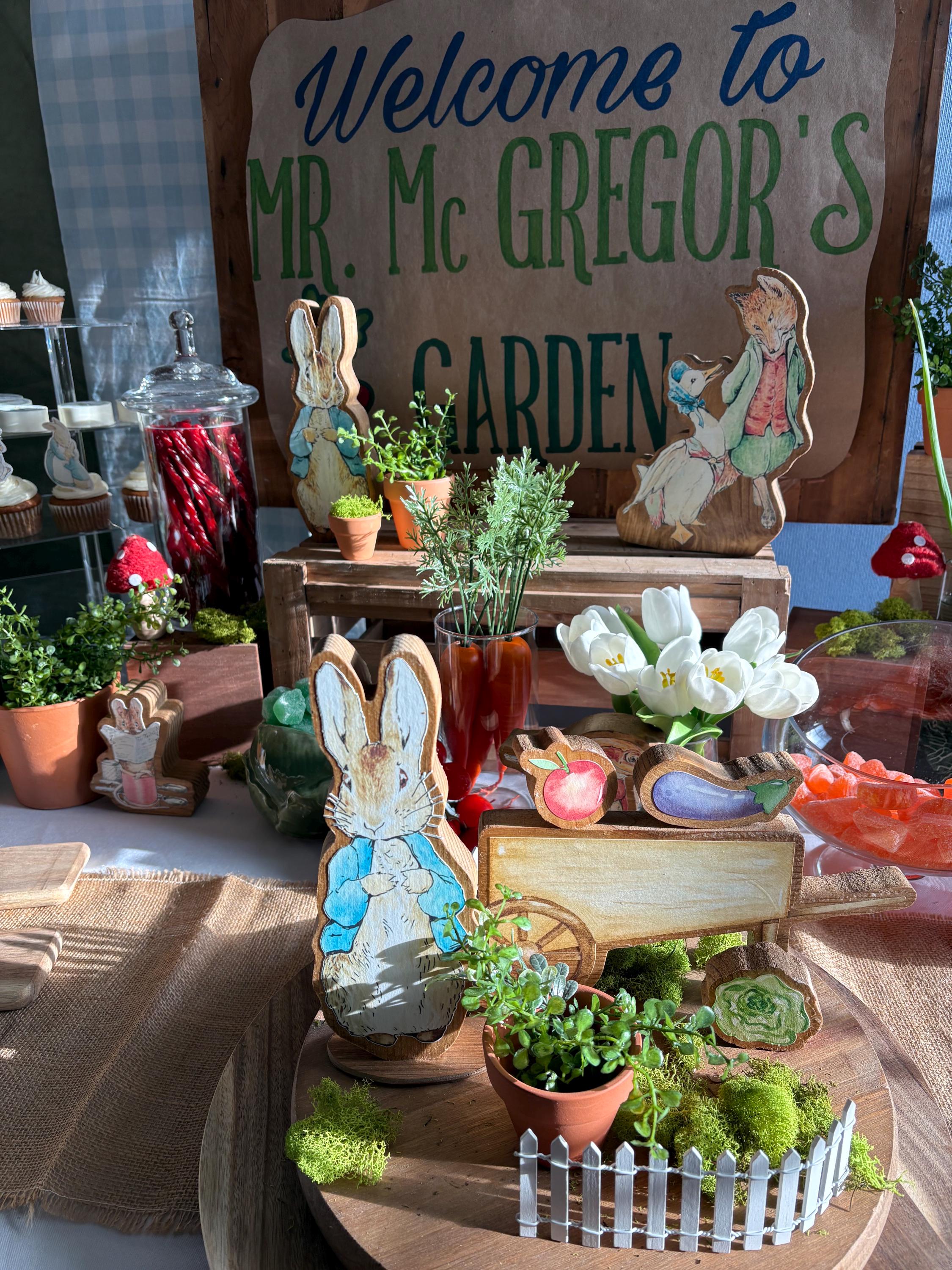 Handmade Wooden Double-sided Peter Rabbit Centerpiece - Etsy
