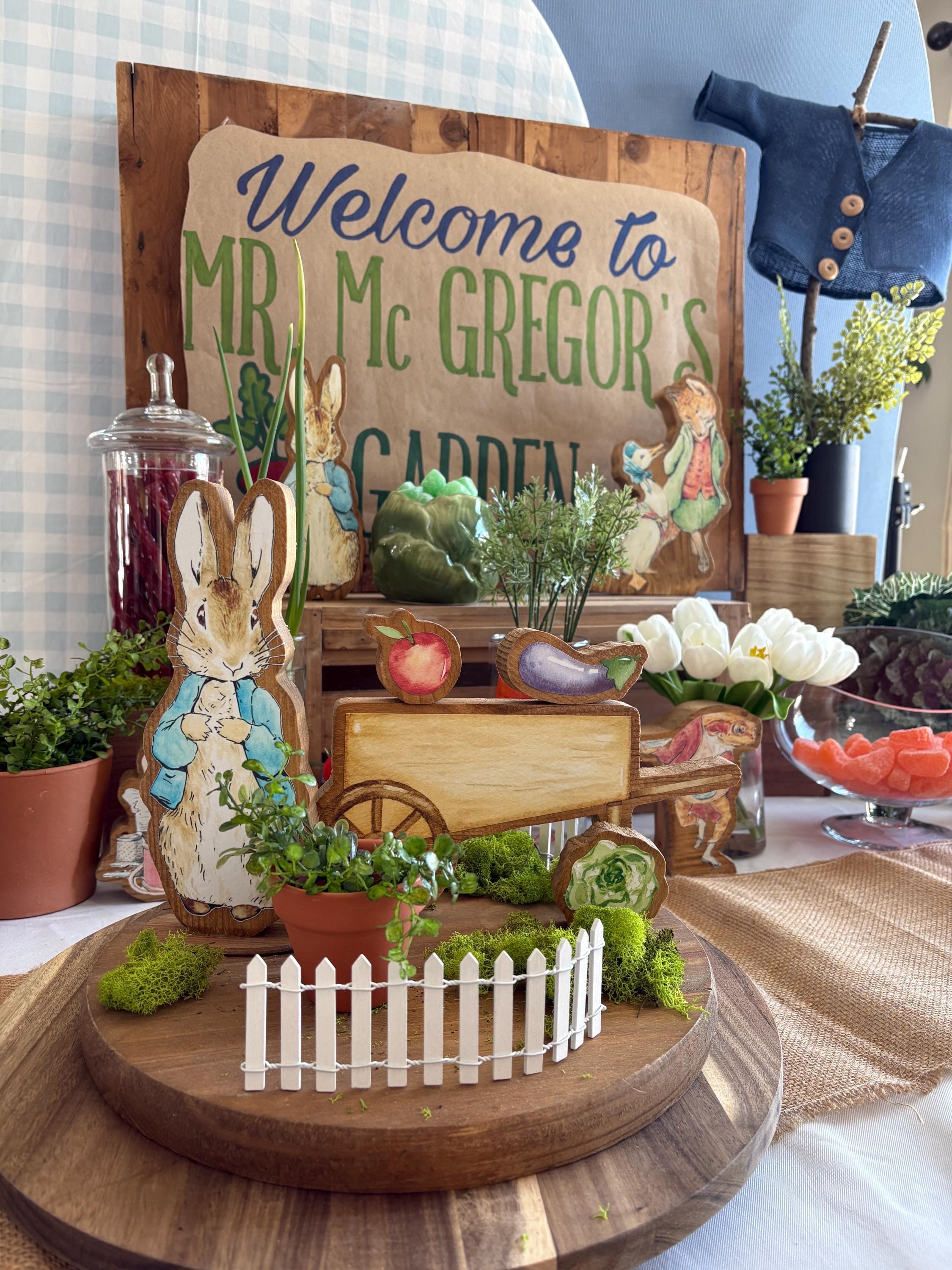 Handmade Wooden Double-sided Peter Rabbit Centerpiece - Etsy