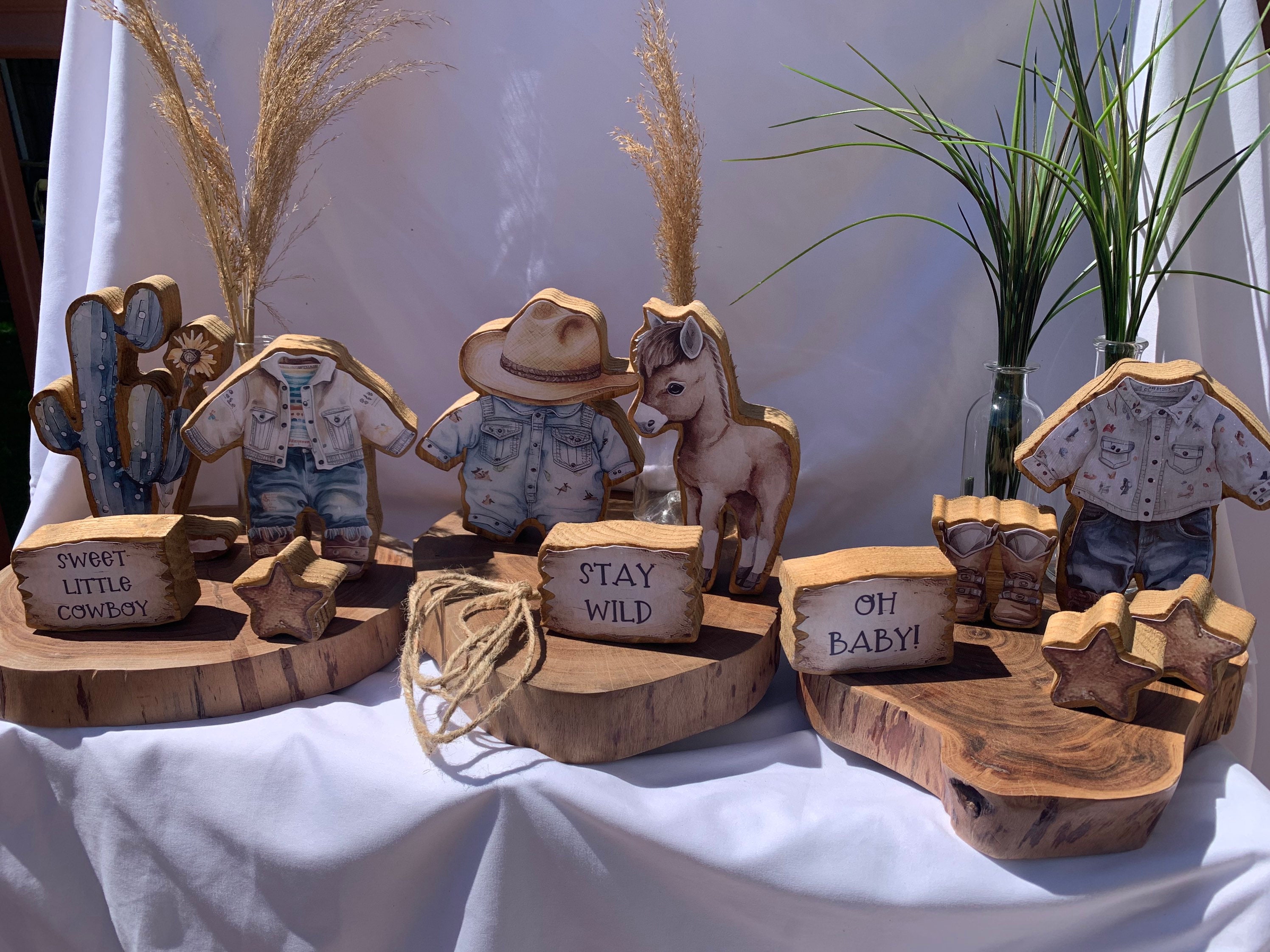 Western Cowboy BOHO Centerpiece Sets: Cowboy, Horse, Cactus, Boots and  Stars for Baby Decor, Baby Shower, Baby Birthday Set #3 - Etsy, image size:2992x2244