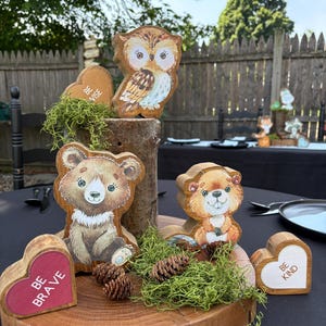Wild Baby Animal Woodland Centerpiece. 8 Handcrafted Baby Forest Animals of your choice. Nursery, Baby Shower or Baby&#39;s 1st Birthday