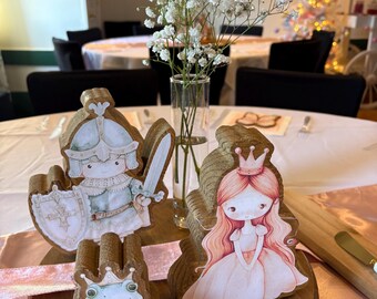Fairy Tale Wooden Baby Shower or First Birthday Centerpieces Princesses, Knight, Castle, Unicorns & More