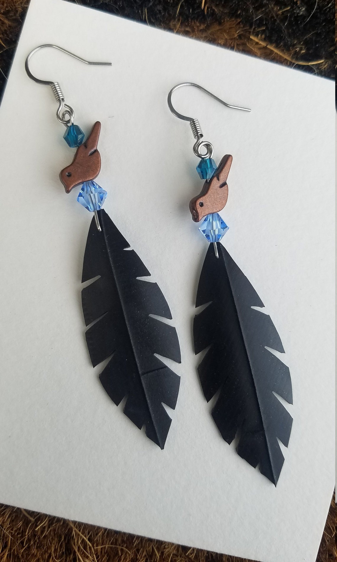 Bike Tire Earrings Bicycle Innertube Feather Earrings Etsy