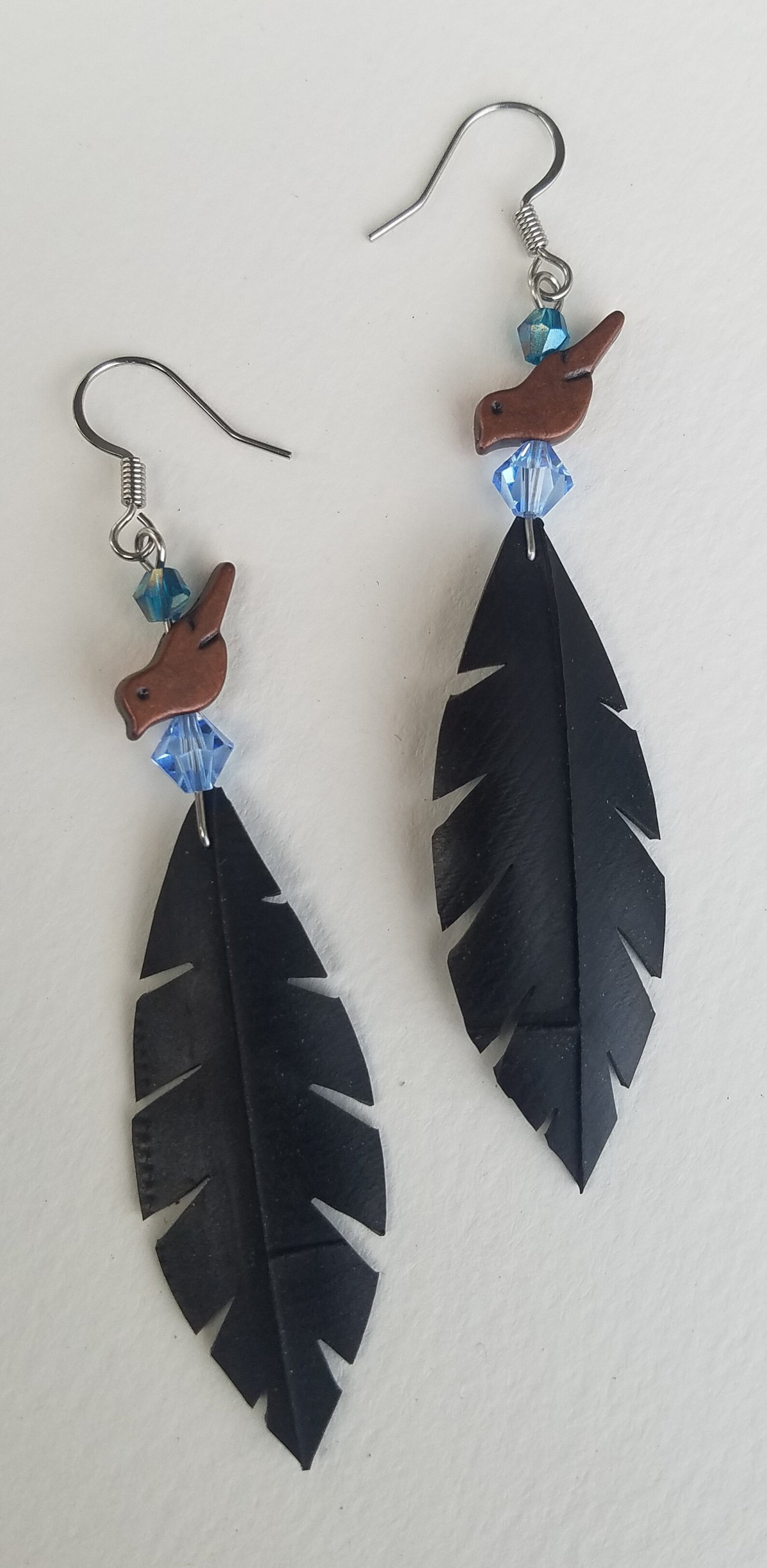 Bike Tire Earrings Bicycle Innertube Feather Earrings Etsy