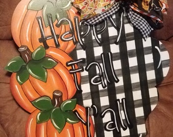 Happy Fall Y'all Door Hanger
