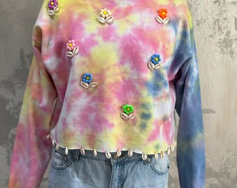 Tie Dye Crop Sweatshirt