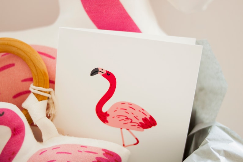 Organic Flamingo Gift Set Baby Gift Baby Shower Gift Baby Blanket