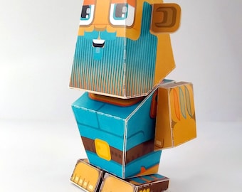 Giant Paper Toy Craft: Orange and Blue Tribe (Digital Download)
