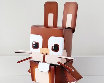 Milk Chocolate Paper Craft Activity Bunny Rabbit - 50% of SALES DONATED TO www.rabbitrunaway.org.au – Easter kids craft