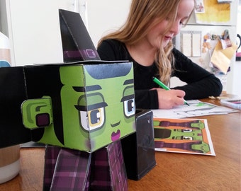 D.I.Y Paper Toy Craft Activity Halloween Witch  – 50% of SALES DONATED TO www.thesmithfamily.com.au - Halloween party craft activity