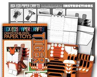 Paper Printable Craft Activity Tiger – Super D.I.Y craft gift for boys and girls - 50% of SALES DONATED TO www.tiger.org.au